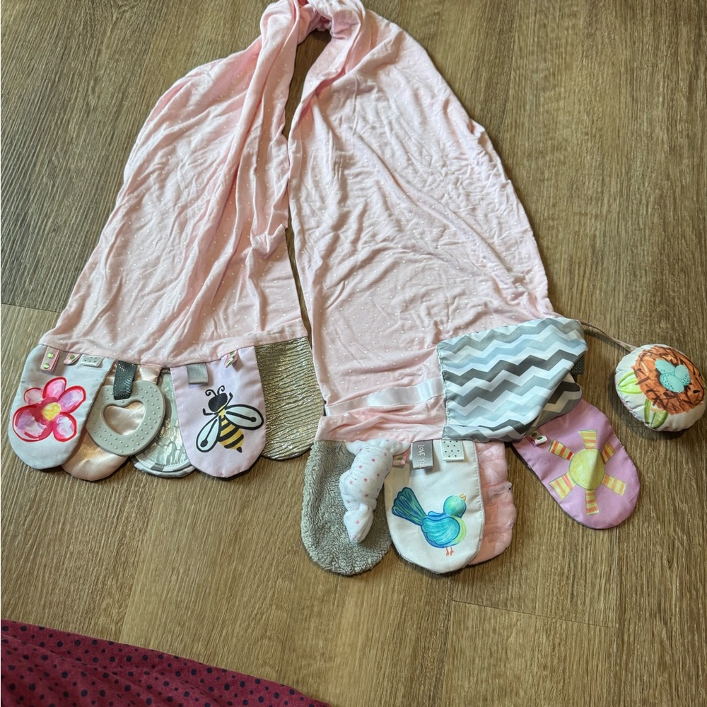 Pink Baby Activity Scarf with Toys
